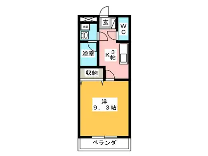 コーポ花館(1K/2階)の間取り写真