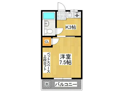 BA春日I(1K/1階)の間取り写真