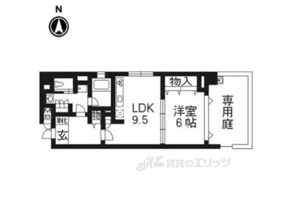 リーガル京都東本願寺前(1LDK/1階)の間取り写真