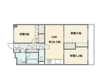 宮前平ハイデンス(3LDK/2階)の間取り写真
