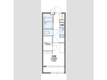 レオパレス彩(1K/2階)の間取り写真