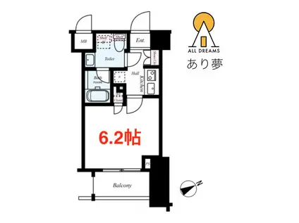 LEA横濱ウエストステージ(1K/1階)の間取り写真