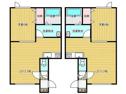 LOVEGE(1LDK/1階)の間取り写真
