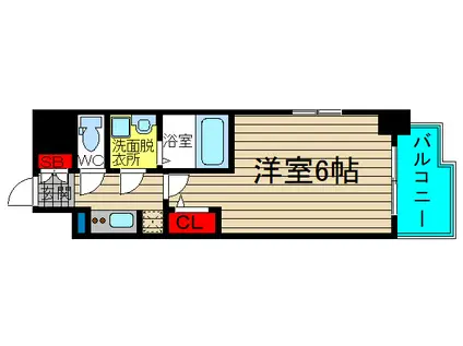 エスリード大阪ドームセルカ(1K/11階)の間取り写真