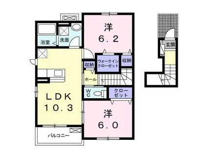 パン リーヴル(2LDK/2階)の間取り写真