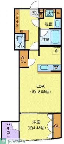 オープンブルーム渋谷本町(1LDK/3階)の間取り写真