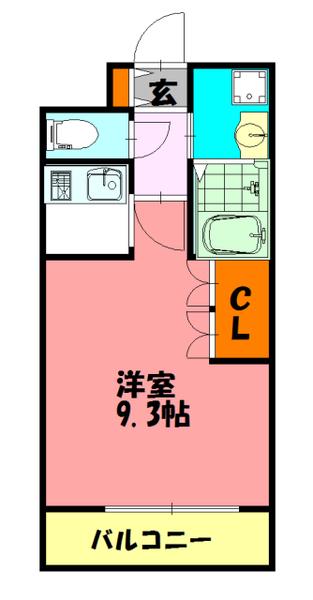 メゾンドメルヴェーユ(1K/2階)の間取り写真