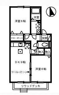 ピュアメゾン西大寺(2DK/1階)の間取り写真