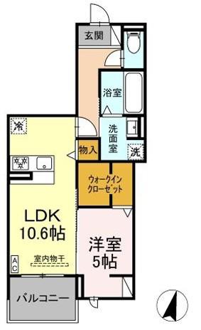 DIOSPERSIMMON長泉 I棟(1LDK/2階)の間取り写真
