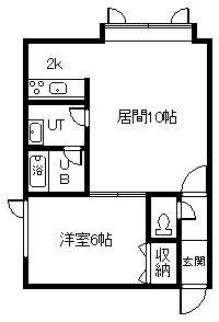 ルージュ4・5(1LDK/1階)の間取り写真