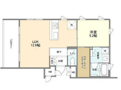 ガーデン東新宿(1LDK/5階)の間取り写真