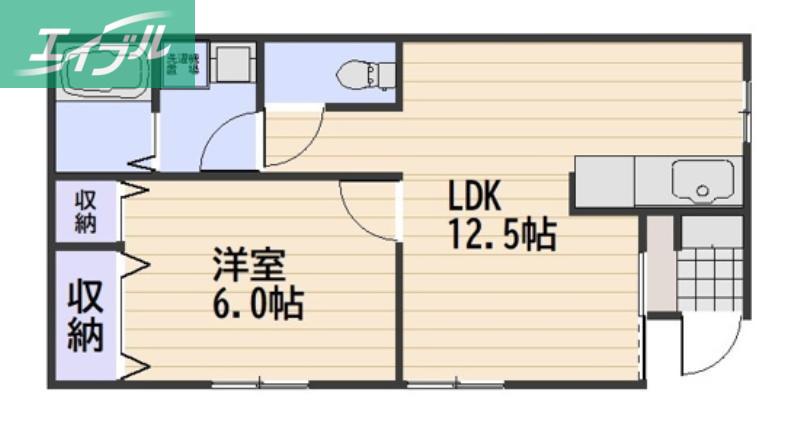 コーポラスK&K(1LDK/1階)の間取り写真