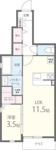 BENESTA千里中央(1LDK/1階)の間取り写真