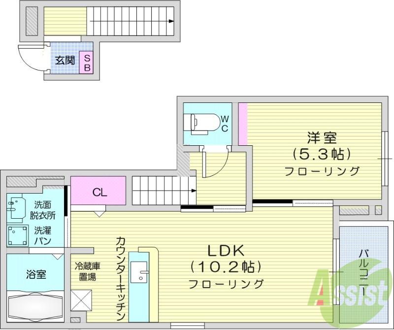 ネオ レジデンス(1LDK/2階)の間取り写真