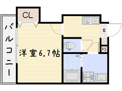 協和大手町.BLD(1K/8階)の間取り写真