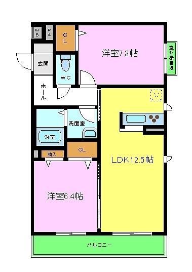 シャーメゾン セレッソ(2LDK/2階)の間取り写真