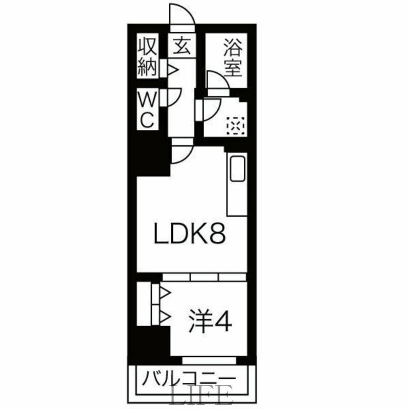 クリスタルガーデン栄町(1LDK/14階)の間取り写真