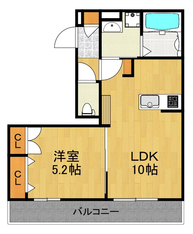 メゾン桜(1LDK/1階)の間取り写真