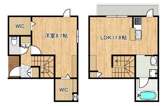 下小田中1丁目ヘーベルメゾン(1LDK/1階)の間取り写真