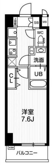 N-STAGE亀戸II(1K/8階)の間取り写真