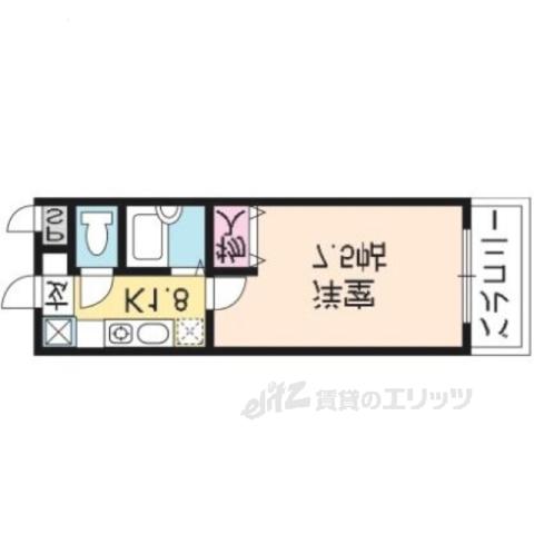 オークセブン(1K/6階)の間取り写真