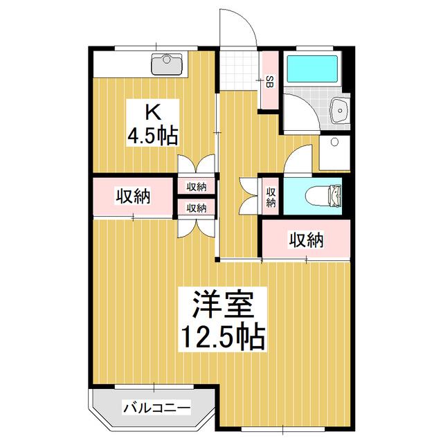 マンション大桐(1K/1階)の間取り写真