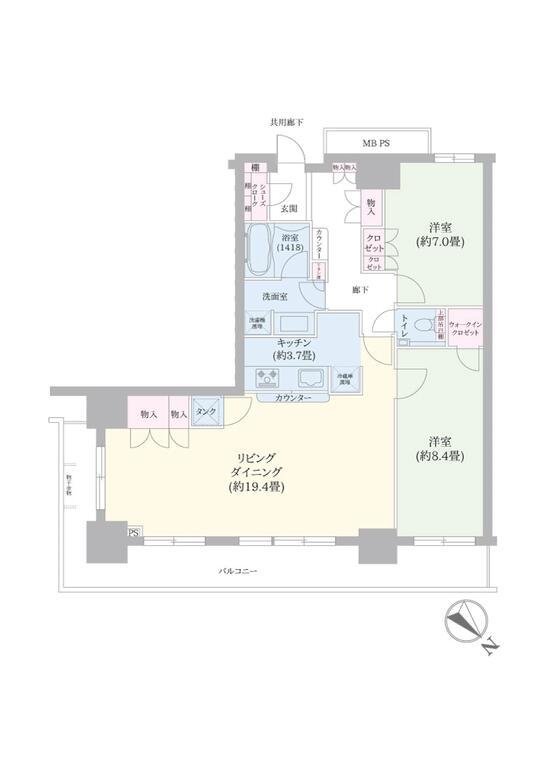 キャナルファーストタワー(2LDK/15階)の間取り写真