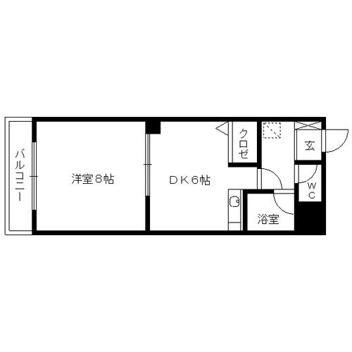 カトレアハイツ(1DK/1階)の間取り写真