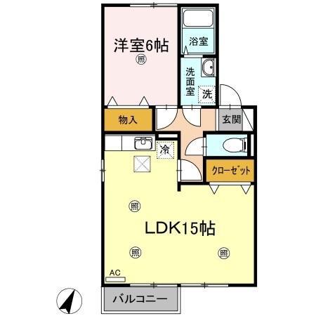 サニーコーポA(1LDK/1階)の間取り写真