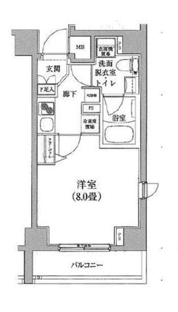 ルフレ中野(1K/4階)の間取り写真