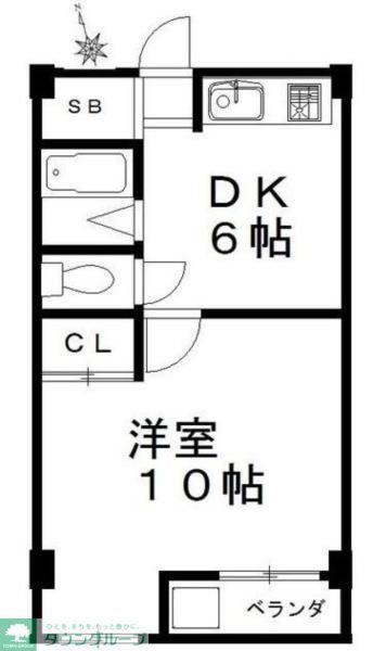 ステイエム高島平(1DK/2階)の間取り写真