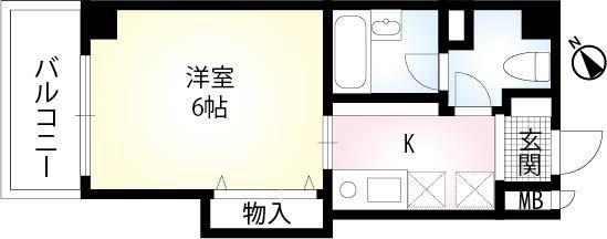 スマート津田沼ツインビルA(1K/5階)の間取り写真
