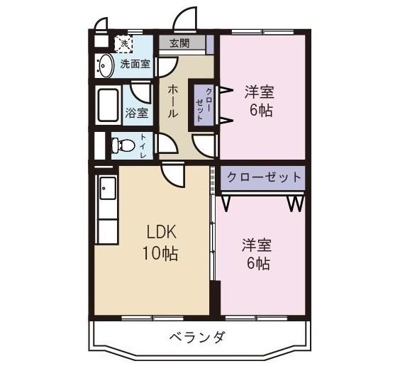 アイシェード(2LDK/1階)の間取り写真