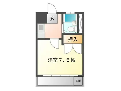 藤ハイツ北一の沢(1K/2階)の間取り写真