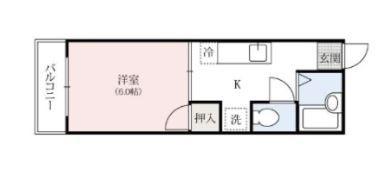 サンパレス宝町(1K/2階)の間取り写真