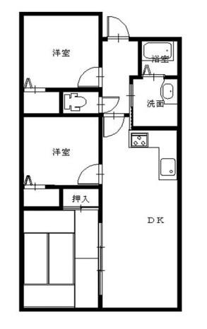 グローバル高田(3DK/3階)の間取り写真