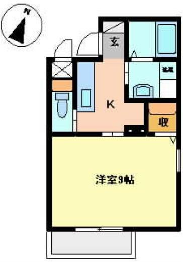 グランエスポワール(1K/3階)の間取り写真