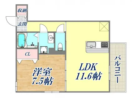 T`Sコート水明(1LDK/2階)の間取り写真