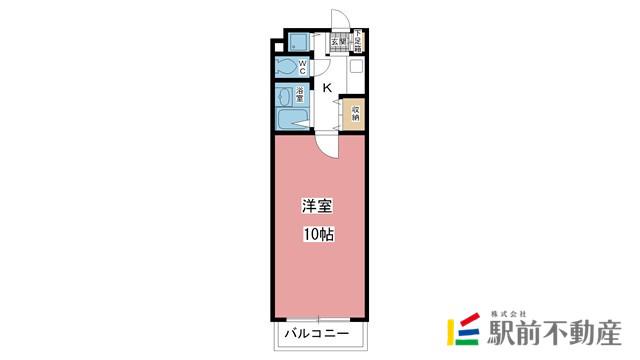 サテラ佐賀駅前(1K/2階)の間取り写真