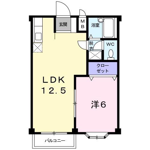 サン御国(1LDK/2階)の間取り写真