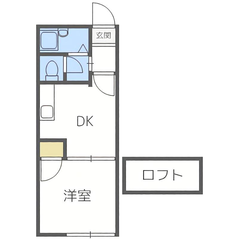 カスティーロ月寒東(1DK/2階)の間取り写真