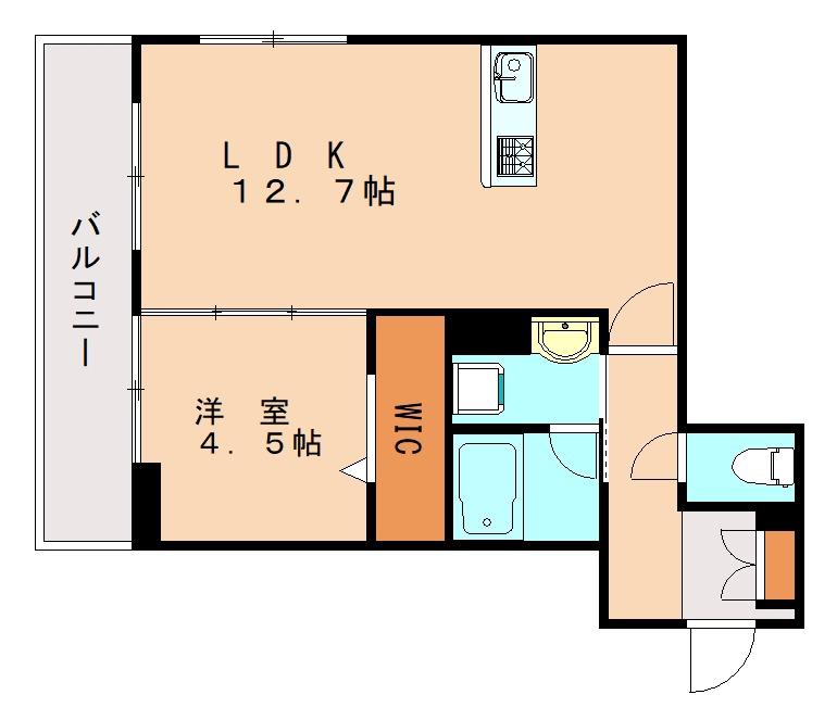 D-ROOM板付(1LDK/3階)の間取り写真