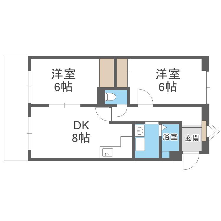 北17条ビル(2DK/5階)の間取り写真