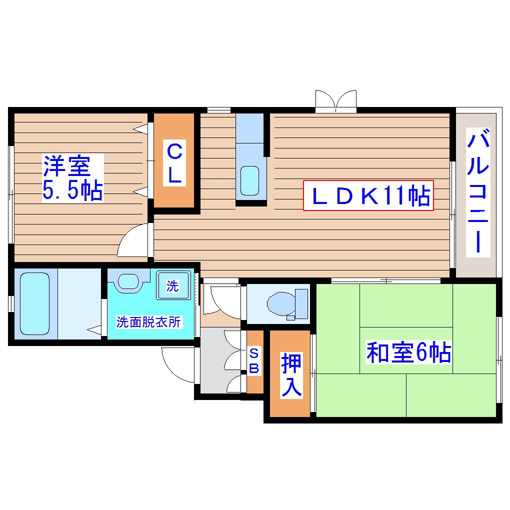 アバンティ50(2LDK/2階)の間取り写真