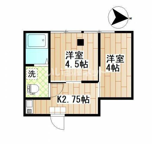 サンビレイ2(2K/2階)の間取り写真