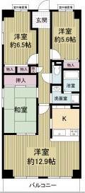 クレアール宝塚(3LDK/5階)の間取り写真