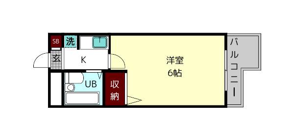 シティパレス富雄北(1K/2階)の間取り写真
