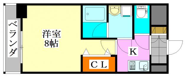 オーキッドレジデンス船橋本町(1K/6階)の間取り写真