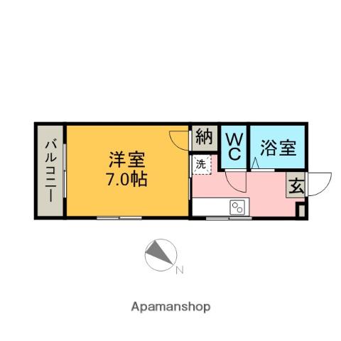 ハイツ成田(1K/1階)の間取り写真