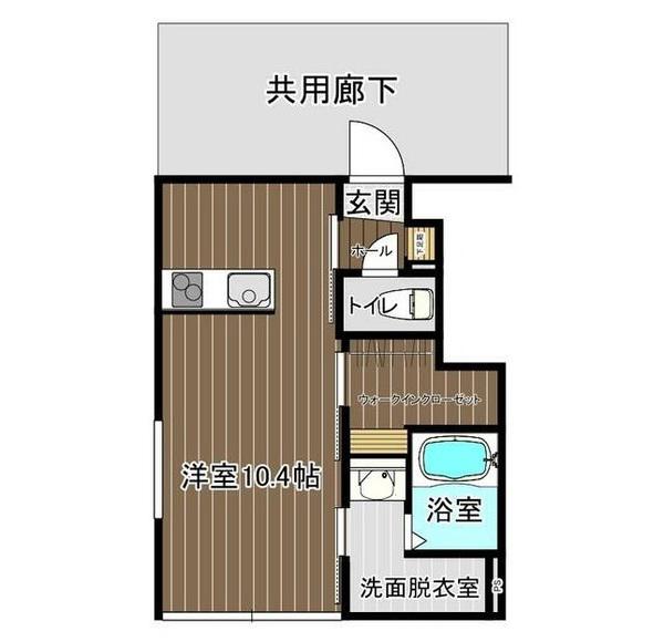 クレスト(ワンルーム/1階)の間取り写真